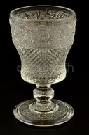 Formába öntött üveg Pohár, Jelzés Nélkül, Apró Kopásokkal, D: 8 Cm - Glas & Kristall