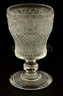 Formába öntött üveg Pohár, Jelzés Nélkül, Apró Kopásokkal, D: 8 Cm - Glass & Crystal