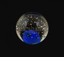 Gömb Alakú Kékes üveg Levélnehezék, Apró Kopásokkal, M: 6 Cm - Verre & Cristal