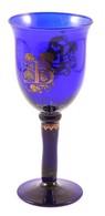 Monogramos Fújt Kehely, Matricás,  Hibátlan, M: 23,5 Cm - Verre & Cristal