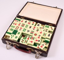Kínai Mahjong Játék, Bőröndben, 28×20×7 Cm - Sonstige & Ohne Zuordnung