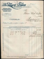 Cca 1910 Bp., Ormai és Társa Szerszámok, Háztartási Cikkek üzletének Díszes Fejléces Számlája - Unclassified
