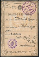 1913 Igazolási Jegy Vállalati Igazgató Részére - Unclassified