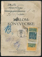 Cca 1920 Hajómalom (Apostag, Dunaföldvár) Malomkönyvecskéje Sok Bejegyzéssel - Sin Clasificación