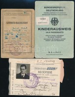 1934-1984 3 Db Igazolvány Levente Igazolvány; Francia Személyi Igazolvány Igénylő Elismervény; Gyermek útlevél - Unclassified