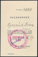 1948 'Kiváló Munkáért' Jelvény Viselésére Jogosító Igazolvány, Bélyegzéssel, Apró Antal Nyomtatott(?) Aláírásával - Unclassified