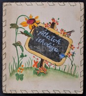 Cca 1940-1950 Állatok Iskolája, Kétoldalas Amatőr Gyerek Kifestő, Kézi Fűzéssel, Kézi Rajzolással, Utólagos Színezéssel, - Ohne Zuordnung