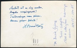 Bacsák György (1870-1970) Tudós, Polihisztor Aláírása Az őt ábrázoló Fotó Hátoldalán - Sonstige & Ohne Zuordnung