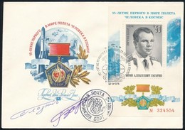 Jurij Glazkov (1939-2008) és Viktor Gorbatko (1934-2017) Szovjet űrhajósok Aláírásai Emlékborítékon /
Signatures Of Yuri - Andere & Zonder Classificatie