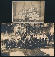 Cca 1930 Lányiskolák Csoportjai, 2 Db Fotó, 5,5×8,5 és8,5×13,5 Cm - Other & Unclassified