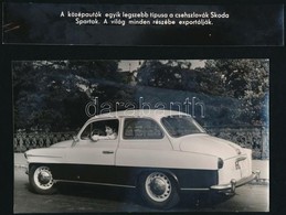 Skoda Spartak Csehszlovák Autó, Eredeti Sajtófotó, Külön Felirattal, 16,5×10 Cm - Sonstige & Ohne Zuordnung