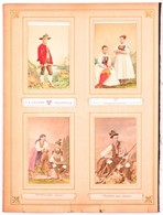 Cca 1860-1870 Osztrák Népviseleteket ábrázoló 12 Db Kézzel Színezett Vizitkártya Méretű Fotó / Austrian Folkwear 12 Hand - Sonstige & Ohne Zuordnung