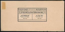 Cca 1920-1940 Vadász Márton Fedélpapírosok, 'Gimes-Gács', Termékminta Prospektus - Werbung