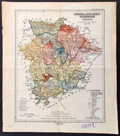 Cca 1922 Gömör és Kis-Hont Vármegye Térképe, Kiadja: Magyar Földrajzi Intézet Rt., Szakadással, 35×31 Cm - Sonstige & Ohne Zuordnung