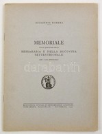 Memoriale Sulla Questione Della Bessarabia E Della Bucovina Settentrionale. Bukarest, 1940, Accademia Romena. Vitairat B - Andere & Zonder Classificatie