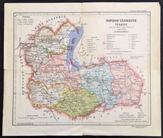 Cca 1922 Sopron Vármegye Térképe, Kiadja: Magyar Földrajzi Intézet Rt., Szakadással, 27×32 Cm - Other & Unclassified