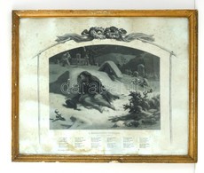 1865 A Megfagyott Gyermek, Litográfia Székely Bertalan Rajza Nyomán, üvegezett Keretben, 52x64 Cm - Unclassified