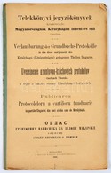 1885 Telekkönyvi Jegyzőkönyvek Közzététele Magyarországnak Királyhágón Inneni és Túli Részében. 5 Nyelvű Kiadvány. 20 P. - Unclassified
