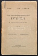 1909 A Magyar Nemzeti Múzeum Néprajzi Osztályának Értesítője. 122p. Kiadói Sérült Papírborítékban - Sin Clasificación