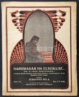 Darumadár Ha Elszállsz...(Dal Az Orosz Hadifogságból.) Zenésítette: Zerkovitz Béla. Bp., 1915, Rózsavölgyi és Társa, 5 P - Non Classificati