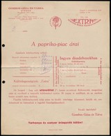 Cca 1910-1920 Szeged, Gombos Géza és Társa Paprika-piac árai, Fejléces Reklámnyomtatvány. - Unclassified