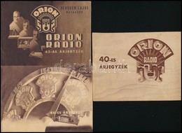 Cca 1940 Orion, Siemens, Philips 5 Db Képes árjegyzék Füzet - Zonder Classificatie