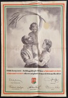 1947 Hároméves Terv, Ék Sándor-grafika Felhasználásával Készült Hirdetmény,  62×43,5 Cm - Otros & Sin Clasificación