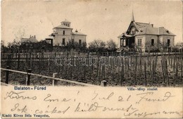 T2/T3 1908 Balatonfüred, Villatelep, Nyaralók, Villák. Kiadja Köves Béla (EK) - Zonder Classificatie