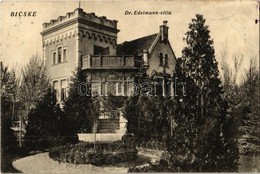 T3 1925 Bicske, Dr. Edelmann Villa. Vasúti Levelezőlapárusítás  (fa) - Unclassified