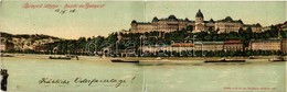 * T2/T3 1906 Budapest I. Királyi Vár Látképe. Kihajtható Panorámalap. Erdélyi Cs. és Kir. Udv. Fényképész Felvételei Utá - Zonder Classificatie