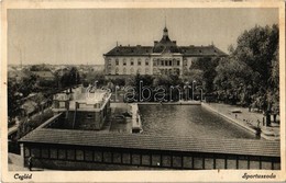 T2/T3 1934 Cegléd, Sportuszoda, Fürdőzők. Kiadja Simon János (fl) - Zonder Classificatie