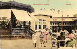* T2 1909 Siófok, Nagyvendéglő és Kávéház, étterem, Zenepavilon, Pincérek. Telepi Tőzsde Kiadása - Unclassified