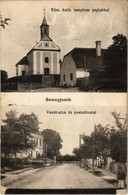 * T2 1914 Somogyszob, Római Katolikus Templom A Paplakkal, Vasút Utca, Posta Hivatal - Unclassified