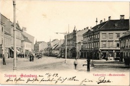 T2/T3 1909 Sopron, Várkerület, Villamos, Kolb Simon üzlete. Verlag Josef Popper (EK) - Unclassified
