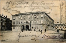 * T2/T3 1909 Sopron, Széchenyi Tér, Újhelyi Ház, Fonciere Pesti Biztosító Intézet Főügynöksége. Kiadja Kummert L. Utóda  - Unclassified