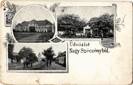 ** T3/T4 Szécsény, Nagy-Szécsény; Pulszky Féle Kastély Déli Része, Haynald Kapu, Fő Utca, Tűztorony. Art Nouveau, Floral - Unclassified