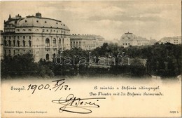 T2 1900 Szeged, Színház, Stefánia Sétány. Kiadja Schmidt Edgar 5029b. - Unclassified