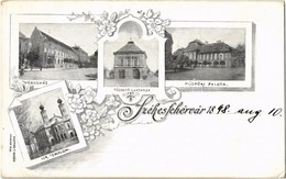 * T2/T3 1898 Székesfehérvár, Városház, Püspöki Palota, Tűzoltó Laktanya, Izraelita Templom, Zsinagóga. Kaufmann F. Kiadá - Unclassified