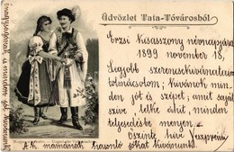 T2 1899 Tata, Tata-Tóváros; Magyar Népviselet, Litho - Unclassified