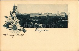 * T2/T3 1898 Veszprém, Floral. Kiadja Krausz A. Fia (EK) - Sin Clasificación