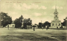 * T2/T3 1908 Boksánbánya, Románbogsán, Bocsa; Fő Utca, Templom / Hauptgasse / Main Street, Church (Rb) - Ohne Zuordnung