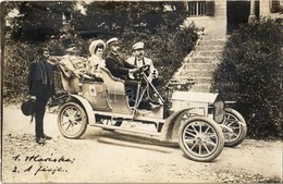 T2/T3 1909 Brassó, Kronstadt, Brasov; Előkelő Társaság 'Colibri' Automobilban / Upscale Gentlemen And Lady In A 'Colibri - Non Classés