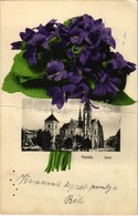 T4 1906 Kassa, Kosice; Dóm. Kiadja Varga Bertalan / Cathedral. Floral (fa) - Zonder Classificatie