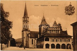 * T2 1911 Lőcse, Levoca; Városháza, Címer. Kiadja  Braun Fülöp / Stadthaus / Town Hall, Coat Of Arms - Zonder Classificatie