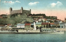 T2/T3 Pozsony, Pressburg, Bratislava; Látkép A Schönbrunn Gőzhajóval, Vár / Castle, Steamship (kopott Sarkak / Worn Corn - Zonder Classificatie