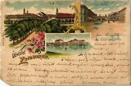 T4 1905 Zombor, Sombor; Schön Adolf Floral, Art Nouveau, Litho (EM) - Ohne Zuordnung