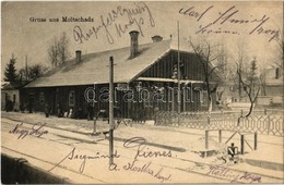 T2 1916 Molchad, Moltschadz; Bahnhof / Railway Station In Winter + K.u.K. Etappen ... Magazin' - Ohne Zuordnung