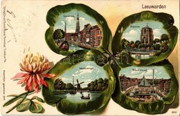 T2 1902 Leeuwarden, Oldehove, Voorstreek, Westersingel, Nieuwestad. Clover Emb. Litho Von Kunstanstalt Rosenblatt - Sin Clasificación