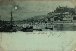 T2/T3 1899 Würzburg, Festung / Castle At Night - Zonder Classificatie