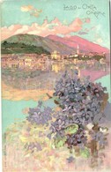 ** T2 Omegna, Lago D'Orta / View From The Orta Lake, Lysoform Advertisment On Backside, Litho - Unclassified